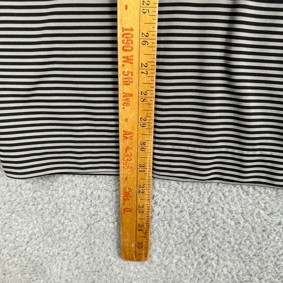 Ohio State Buckeyes Shirt Golf Polo Men 2XL Gray Stripe Rugby Drytec Cutter Buck